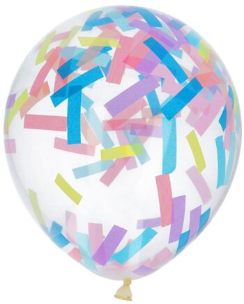 Ballons avec Confettis Candy Pastel 30cm - 4 pièces 2