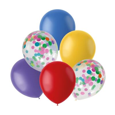 Balloons Mix Color Pop Multicolored 30cm - 6 pieces