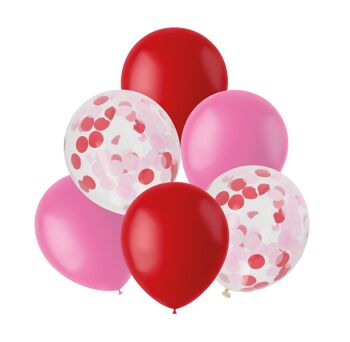 Ballons Mix Rouge & Rose 30cm - 6 pièces 1