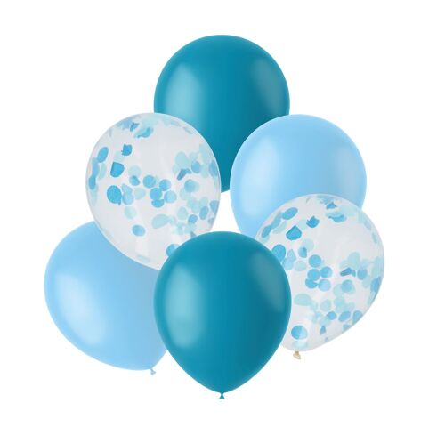 Ballonnen Mix Blauw 30cm - 6 stuks