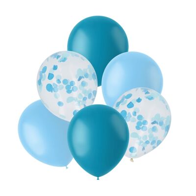 Ballonnen Mix Blauw 30cm - 6 stuks