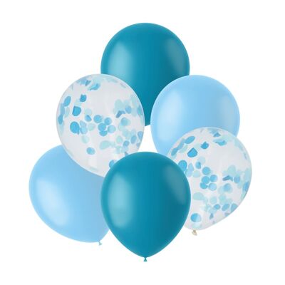 Ballonnen Mix Blauw 30cm - 6 stuks