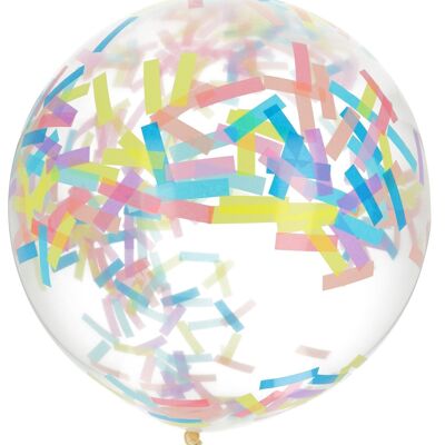 Ballon XL mit Konfetti Candy Pastell - 61 cm
