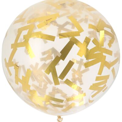 Ballon XL mit Konfetti-Streuseln Goldfarben - 61 cm