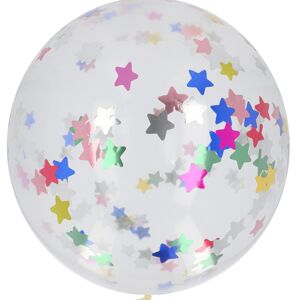 Ballon XL avec Confetti Etoiles Multicolore - 61 cm