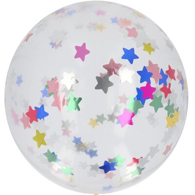 Ballon XL met Confetti Sterren Meerkleurig - 61 cm