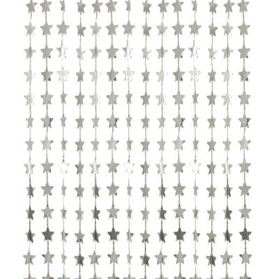 Door curtain Foil Stars Silver colored - 2x1 m