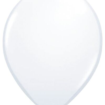 Weiße Metallic-Luftballons 30 cm - 50 Stück