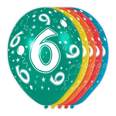6 Years Birthday Balloons 5 pcs