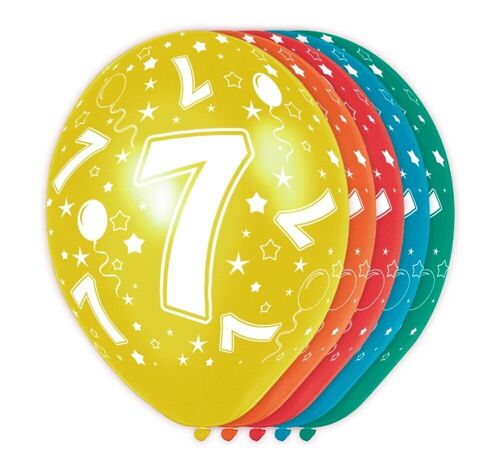 7 Jaar Verjaardag Ballonnen 5 stuks