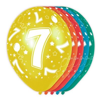 7 Jaar Verjaardag Ballonnen 5 stuks