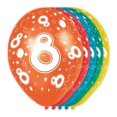 8 Jaar Verjaardag Ballonnen 5 stuks