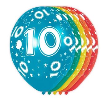 Ballons d'anniversaire 10 ans 5 pièces 1