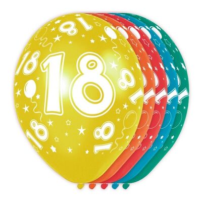 Palloncini Compleanno 18 Anni - Confezione da 5