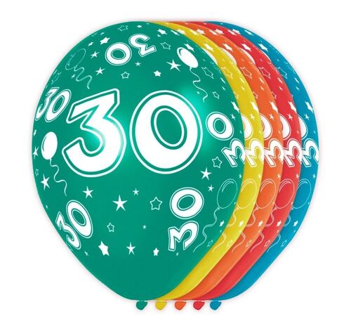 30 Jaar Verjaardag Ballonnen 5 stuks