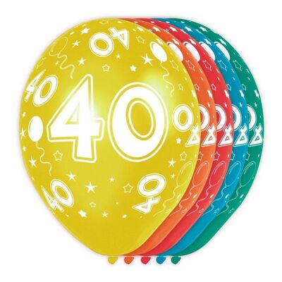 40 Years Birthday Balloons 5 pcs