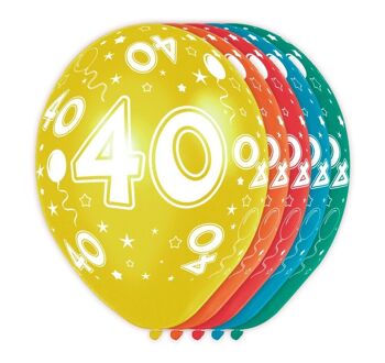 Ballons d'anniversaire 40 ans 5 pièces 1