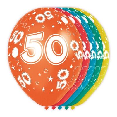Ballons d'anniversaire 50 ans 5 pièces