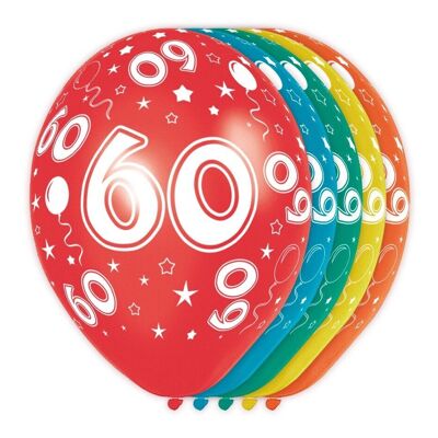 Ballons d'anniversaire 60 ans 5 pièces