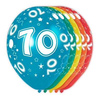 Ballons d'anniversaire 70 ans 5 pièces