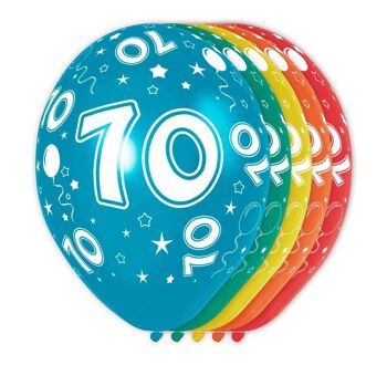 Ballons d'anniversaire 70 ans 5 pièces 1