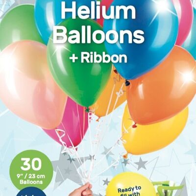 Mehrfarbige Metallic-Luftballons mit Schleife 23 cm - 30 Stück