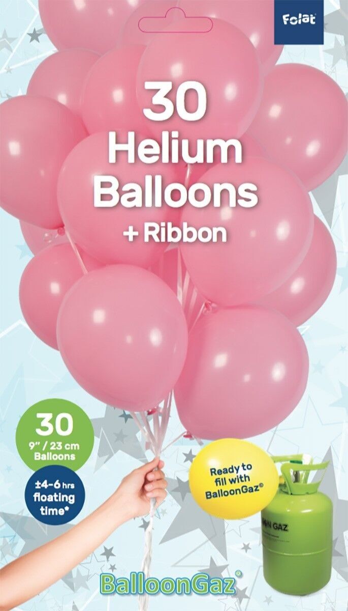 Palloncini Rosa Chiaro con Nastro 23cm - 30 pezzi