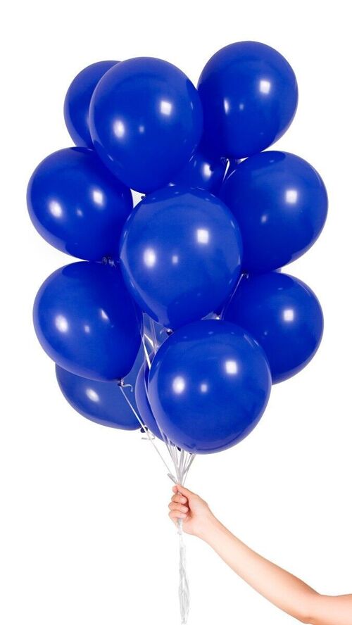 Donkerblauwe Ballonnen met Lint 23cm - 30 stuks