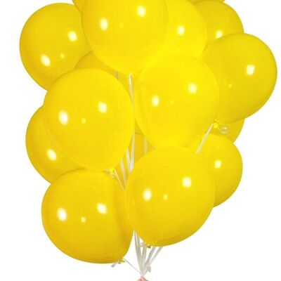 Yellow Balloons with Ribbon 23cm - 30 pieces