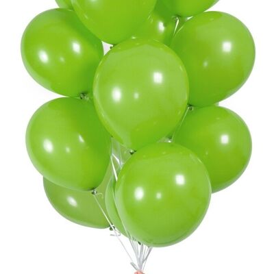 Light Green Balloons with Ribbon 23cm - 30 pieces