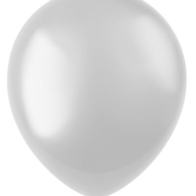 Globos Radiante Blanco Perla Metálico 33cm - 50 piezas