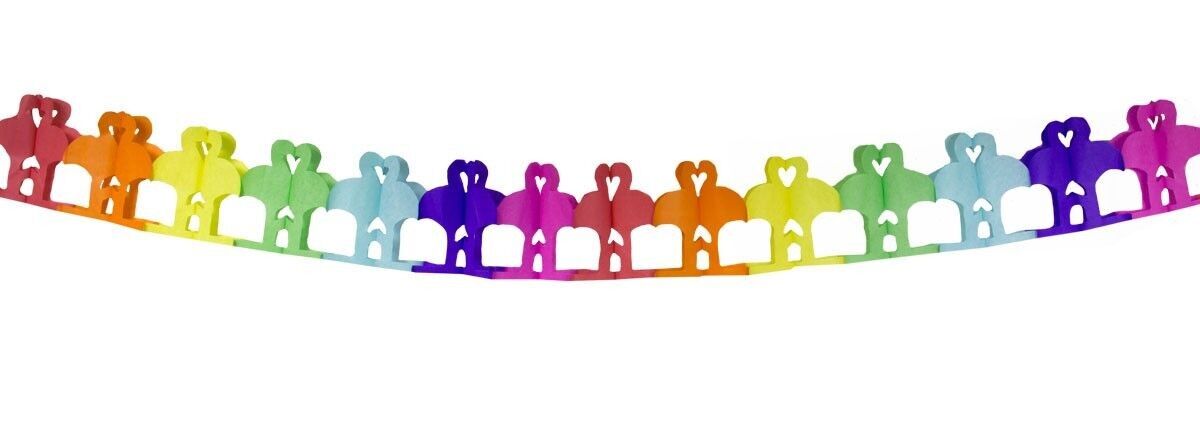 Ghirlanda di fenicotteri multicolore - 6 metri
