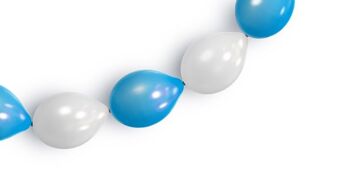 Ballons Boutons Bleus & Blancs - 3m 1