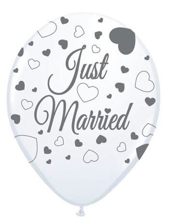 Ballons de mariage Just Married - Paquet de 8 1