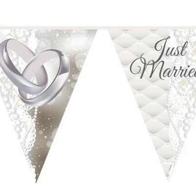 Just Married Bruiloft Vlaggenlijn - 10 meter