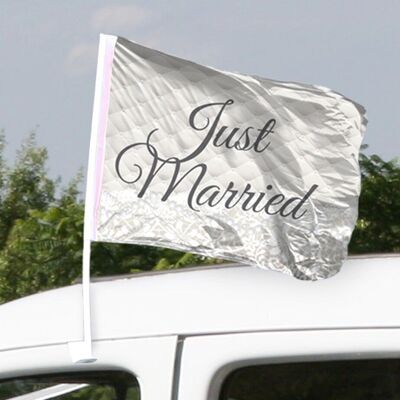 Autovlag Just Married Bruiloft - 2 stuks