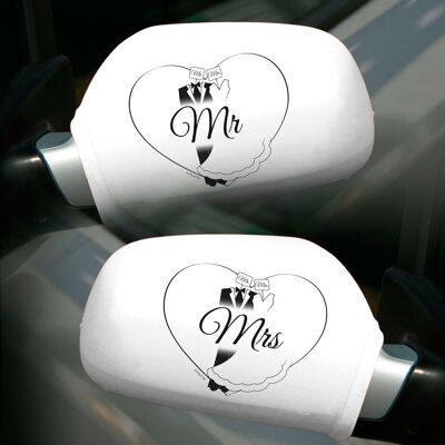 Copri specchietti per auto Matrimonio Mr - Mrs