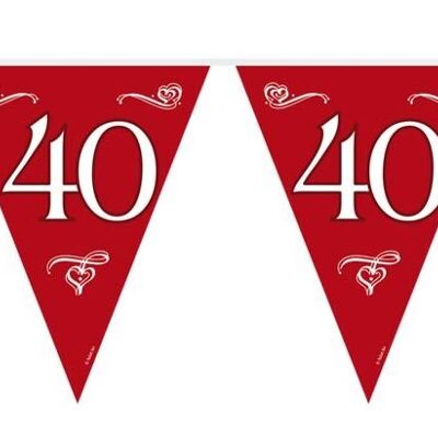 Guirnalda 40 Aniversario Rojo Rubí - 10 metros