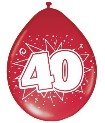 40 Years Balloons Ruby Red - 8 pieces