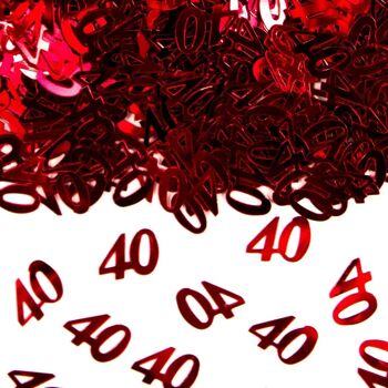 Décoration de Table Anniversaire 40 Ans / Confettis Décoratifs Rouge 1