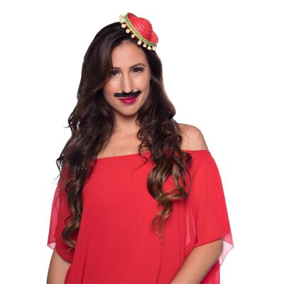 Tiara Mini Sombrero México Rojo