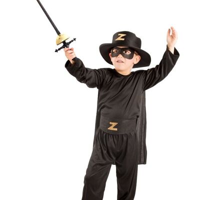 Zorro Anzug 5-teilig - Kindergröße S - 98-116