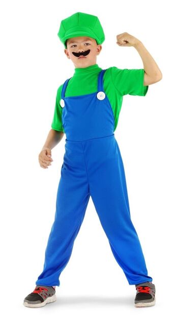 Costume Vert Super Plombier - Taille Enfant M - 116-134 1
