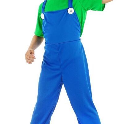 Costume Vert Super Plombier - Taille Enfant L - 134-152