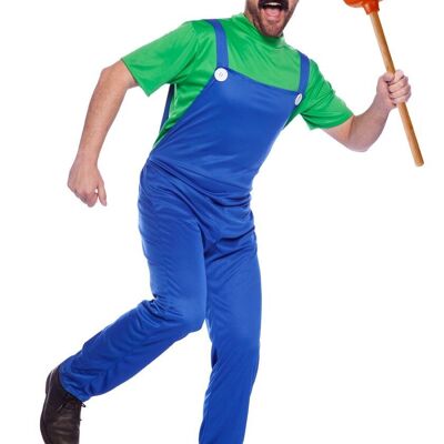 Traje Super Plumber Verde Hombre M-L