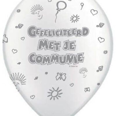 Ballons Communion Blanc Perle - 30cm