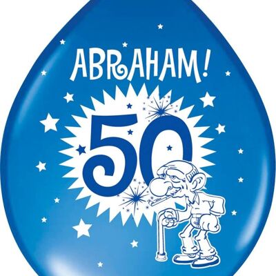 Globos de Fiesta 50 Años Abraham 30cm - 8 piezas
