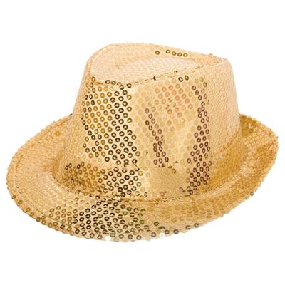 Golden Trilby Hat with Glitter