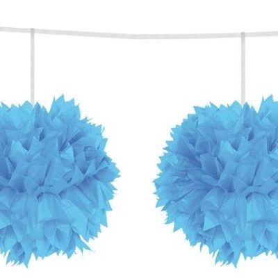 Guirlande de pompons bleu clair - 3 mtr