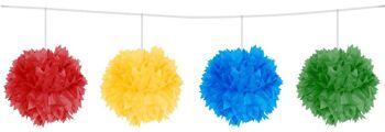 Guirlande pompons multicolores - 3 mètres 1